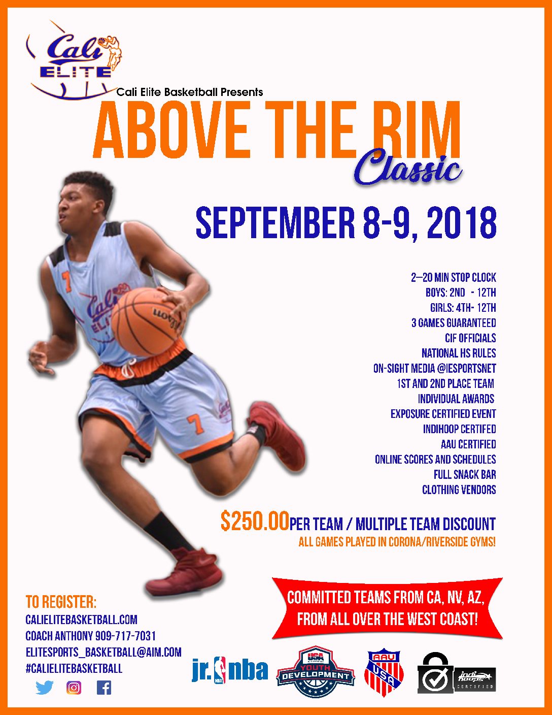 AAU Sactioned ABOVE THE RIM CLASSIC AAU Basketball Tournaments